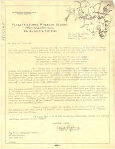 Letter from Vineyard Shore Workers' School to W. E. B. Du Bois