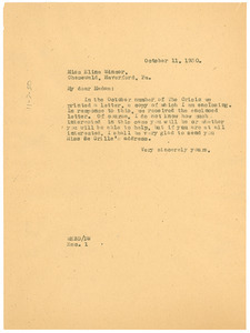 Letter from W. E. B. Du Bois to Ellen Winsor