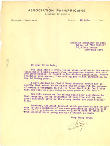 Letter from Isaac Beton to W. E. B. Du Bois