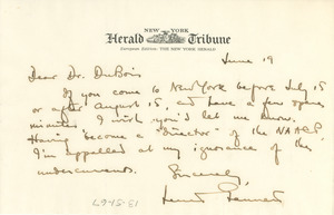 Letter from Lewis Gannett to W. E. B. Du Bois