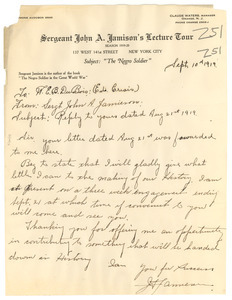 Letter from John A. Jamison to W. E. B. Du Bois - Digital Commonwealth