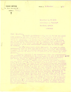 Letter from Isaac Beton to W. E. B. Du Bois