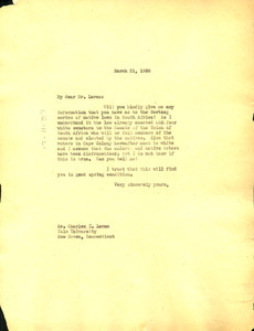 Letter from W. E. B. Du Bois to Charles T. Loram