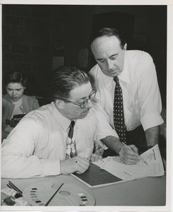 William Murphy filling out an adult profile sheet