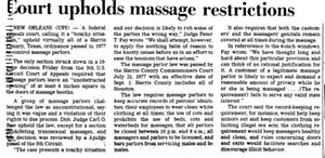 Court Upholds Massage Restrictions