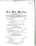 Ford Hall Meetings program, 1/31-2/21/1915