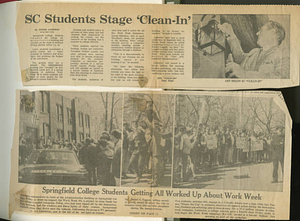 SC Students Stage 'Clean-In' newspaper article from April 11, 1969