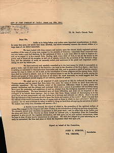 Copy of First Circular of YMCA (July 25, 1844)
