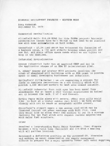 Economic Development Projects - Western Massachusetts - September 1982