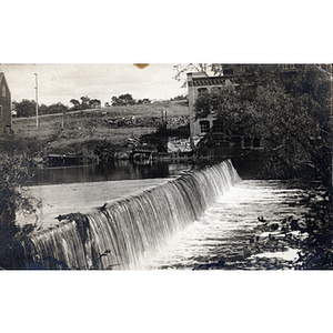 Postcard, waterfall at dam site