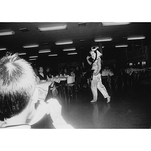 Dancer performs at a dinner at the Josiah Quincy School celebrating Chinatown's victory to build a community center on Parcel C