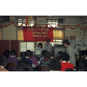 Speakers at an International Women's Day event