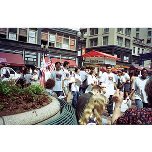 Protestors marching against Filene's relationship with clothing manufacturer Peerless Clothing