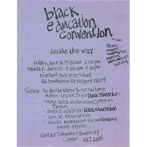 Black Education Convention.