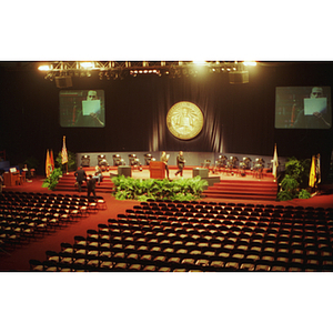 Empty Matthews Arena before the inauguration of President Freeland