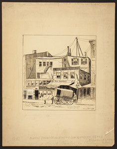 Oldest theatre in Boston, corner North Market Street and Bendall's Lane, 1893