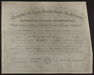 Harvard University diploma, 1871