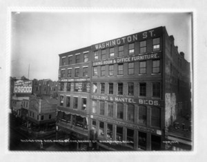 Buildings one side Washington Street, corner Bennet Street, Sherburne Building, Boston, Mass., March 1904