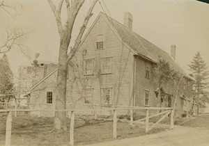 Exterior angled view of the Pierce House, Oak Street, Dorchester, Mass., undated