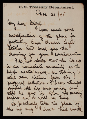 D. P. Heap to Thomas Lincoln Casey, December 21, 1885