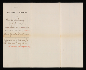 Accounts Current of Thos. Lincoln Casey - December 1883, December 31, 1883