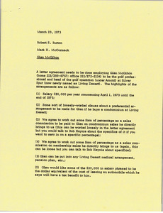 Memorandum from Mark H. McCormack to Robert S. Burton