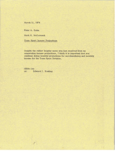 Memorandum from Mark H. McCormack to Peter A. Kuhn