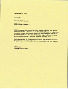 Memorandum from Mark H. McCormack to Doc Giffin