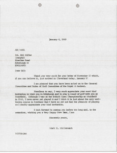 Letter from Mark H. McCormack to Bill Miller