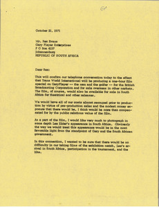 Letter from Mark H. McCormack to Rex B. Evans