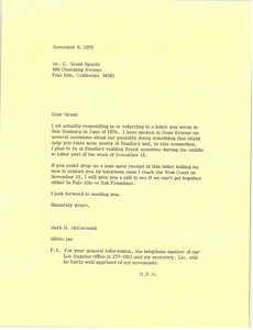 Letter from Mark H. McCormack to C. Grant Spaeth