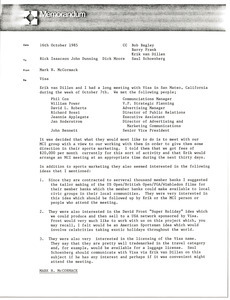 Memorandum from Mark H. McCormack to Rick Isaacson, John Dunning, and Dick Moore