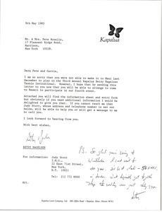 Letter from Betsy Nagelsen to Mr. and Mrs. Pete Rozelle