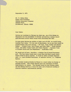 Letter from Mark H. McCormack to H. Galen Allen