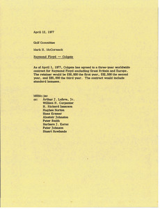 Memorandum from Mark H. McCormack to golf committee