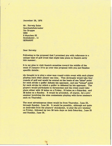 Letter from Mark H. McCormack to Herwig Zahm