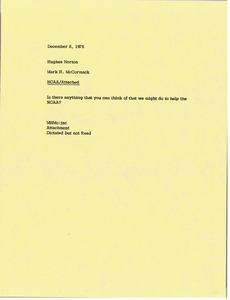 Memorandum from Mark H. McCormack to Hughes Norton