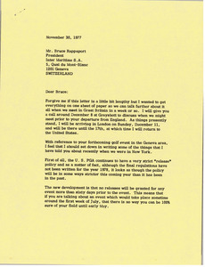 Letter from Mark H. McCormack to Bruce Rappaport