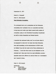 Memorandum from Mark H. McCormack to Sarah M. Chappell