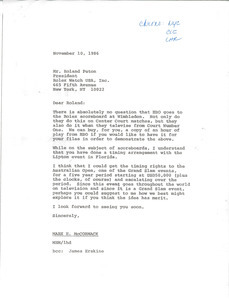 Letter from Mark H. McCormack to Roland Puton