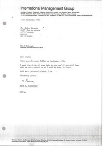 Letter from Mark H. McCormack to Andre Girard