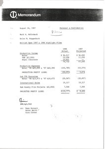 Memorandum from Brian M. Roggenburk to Mark H. McCormack