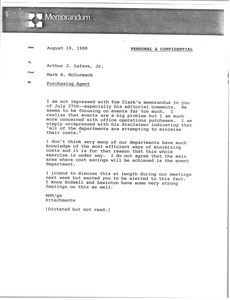 Memorandum from Mark H. McCormack to Arthur J. Lafave