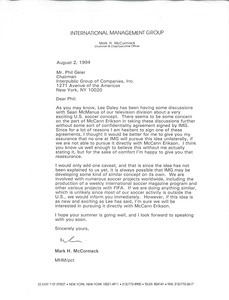 Letter from Mark H. McCormack to Phil Geier