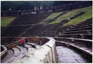 Sandi and Maya Sommer at the Amphitheatre of Pompei