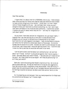 Letter from Chude Pamela Parker Allen to her parents