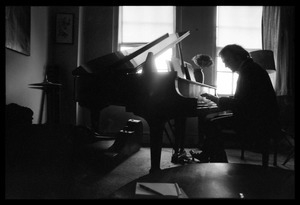 Stephen Stills playing piano in Judy Collins's New York apartment