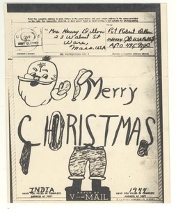 Christmas card from Robert E. Dillon to Mary Dillon