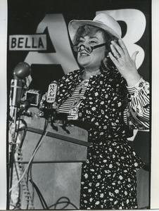 Bella Abzug at the podium