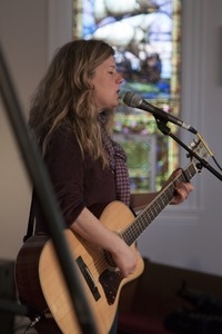 Dar Williams, at sound check at the First Congregational Church in Wellfleet